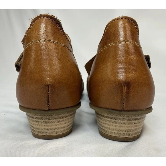 Pikolinos Women's Size 38 Brown Leather Laser Cut Shoes Small Heel Round Toe - Picture 8 of 11